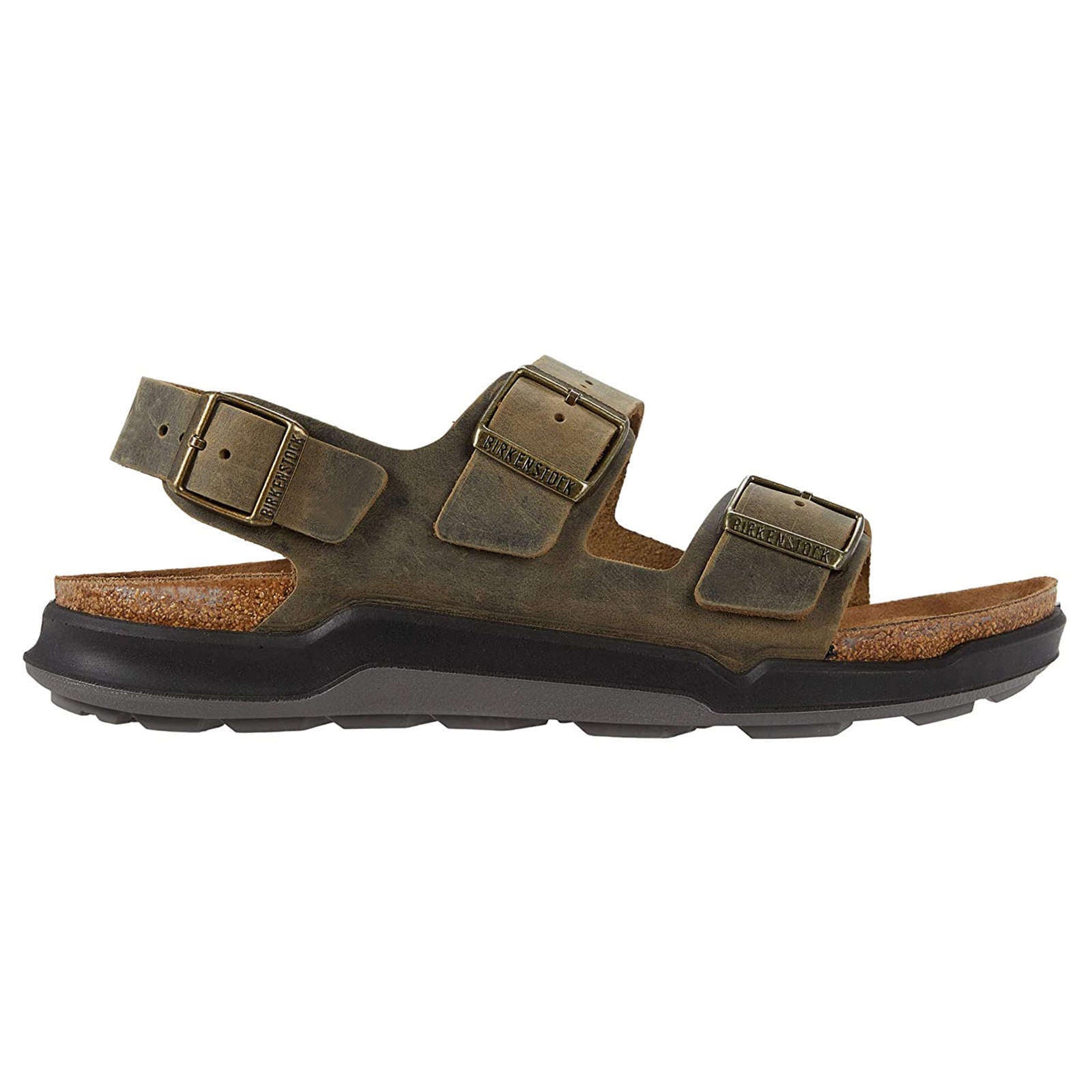 Birkenstock Milano CT Waxy Leather Mens Sandals#color_faded khaki