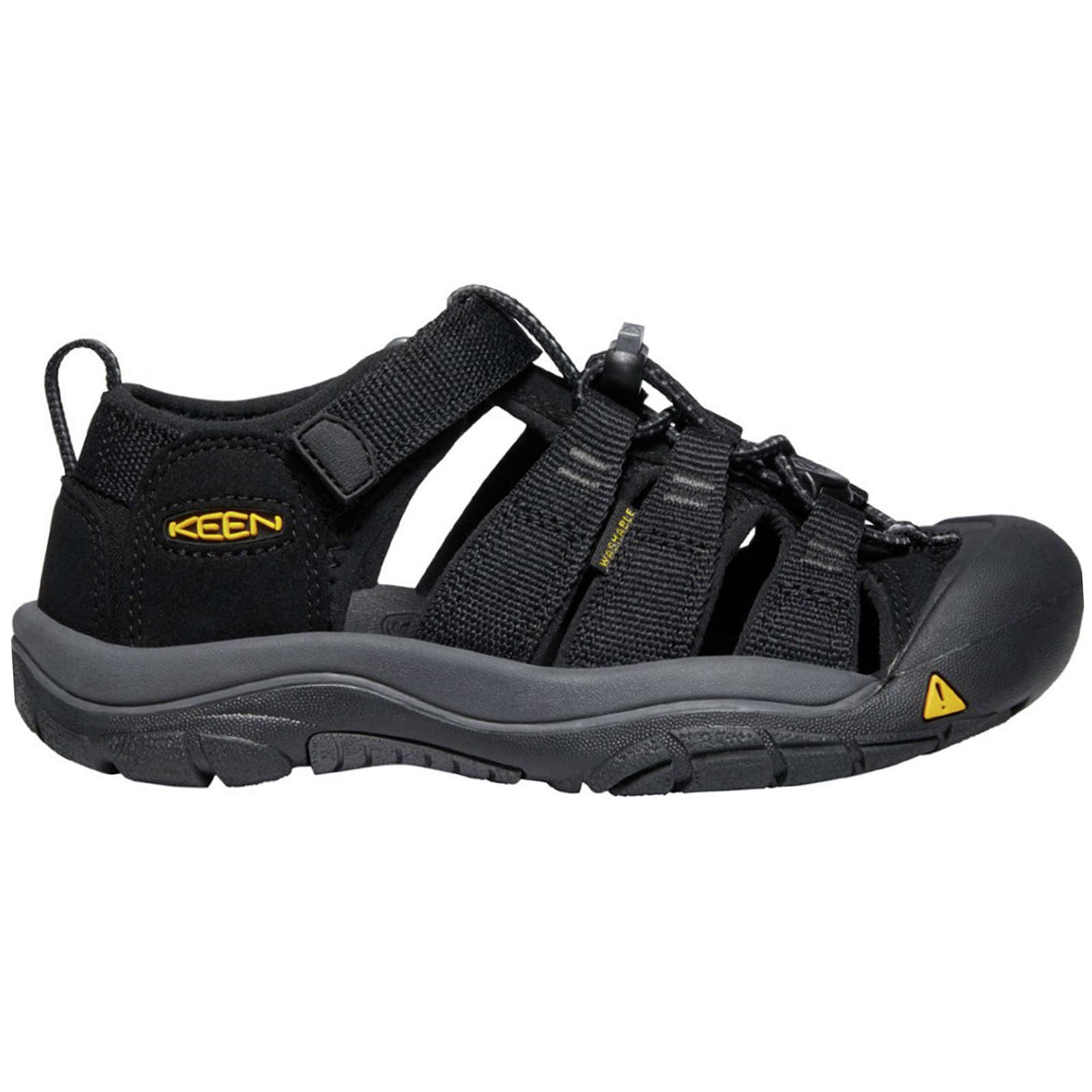 Keen Newport H2 Textile Synthetic Youth Sandals#color_black keen yellow