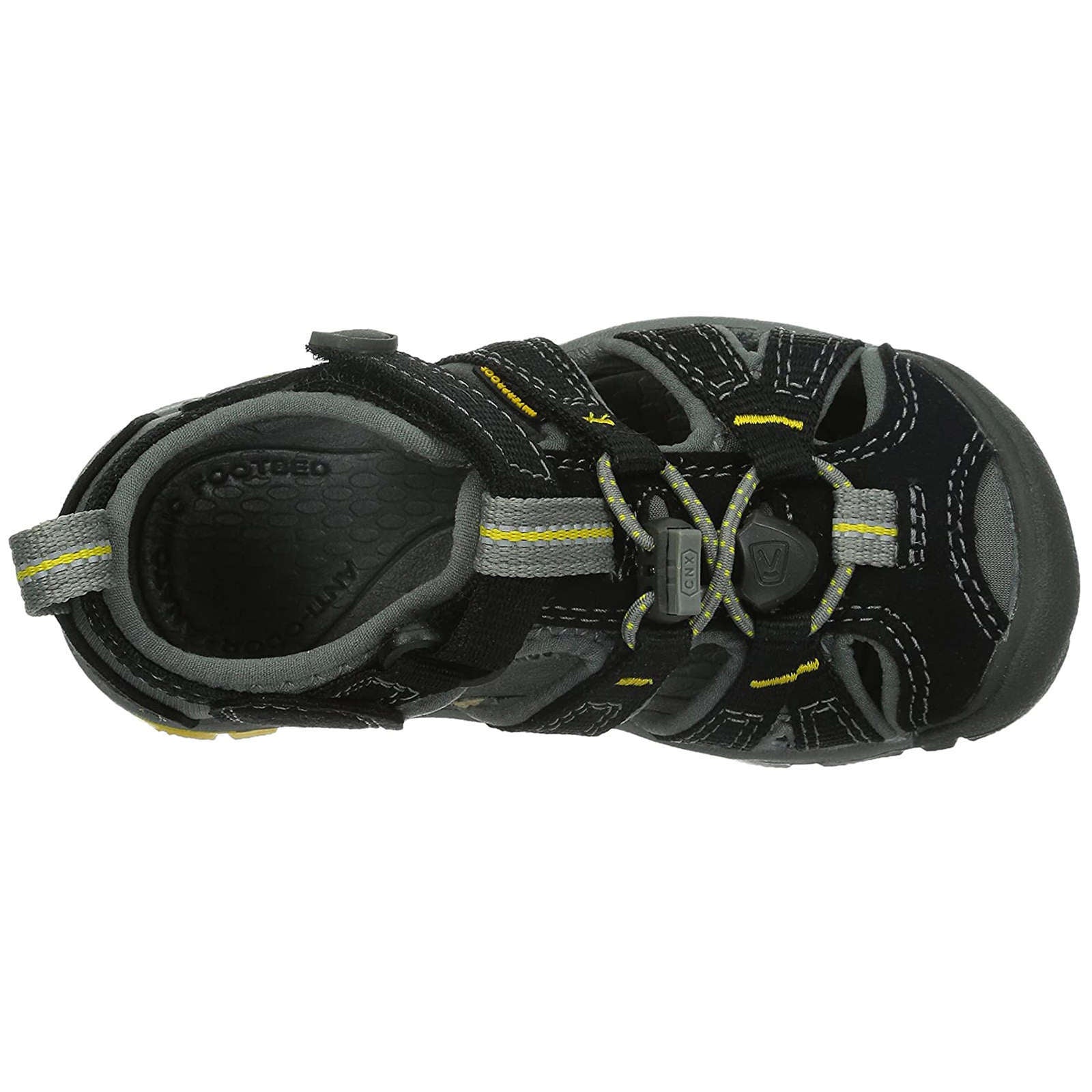 Keen Seacamp II CNX Textile Synthetic Youth Sandals#color_black yellow