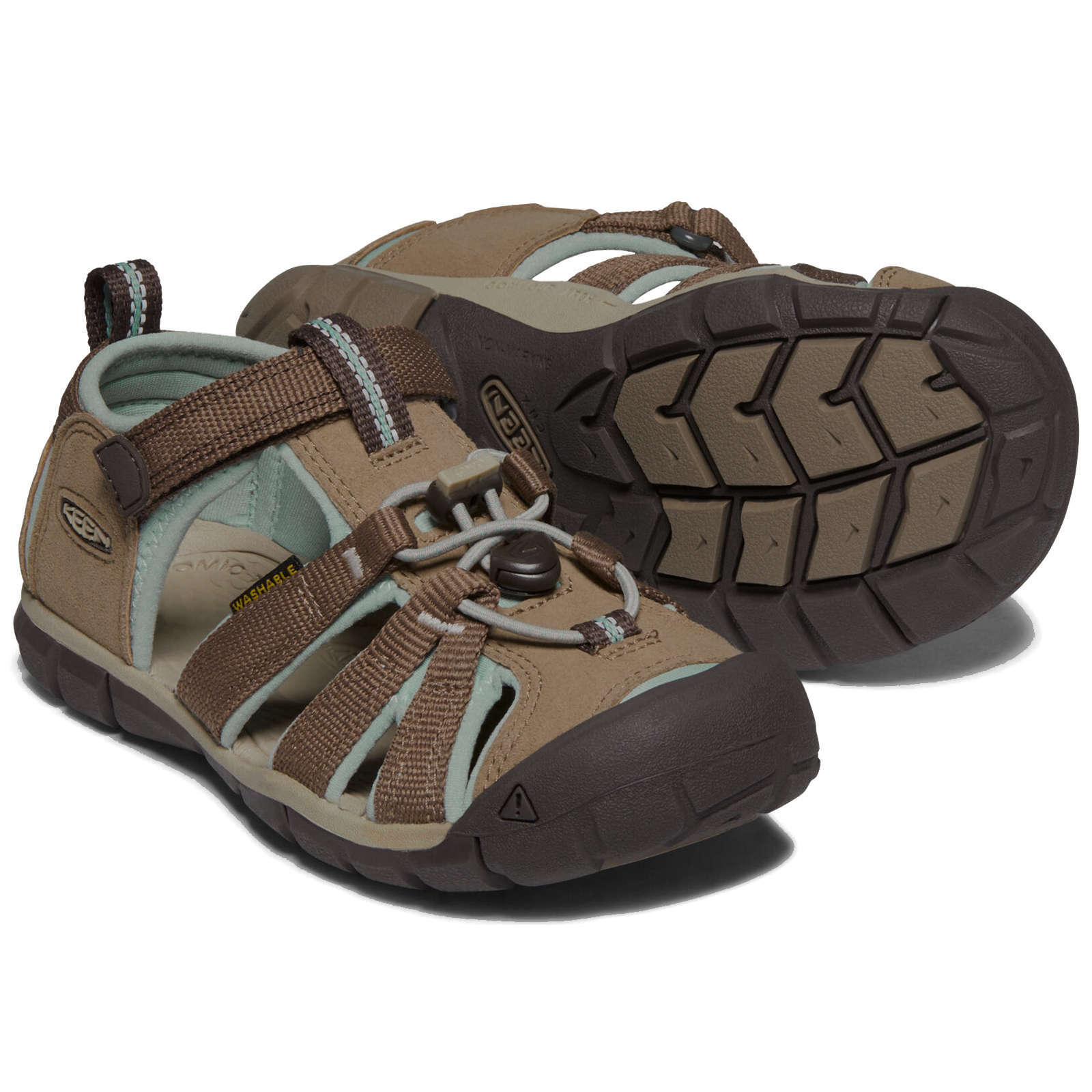 Keen Seacamp II CNX Textile Synthetic Youth Sandals#color_shitake blue surf