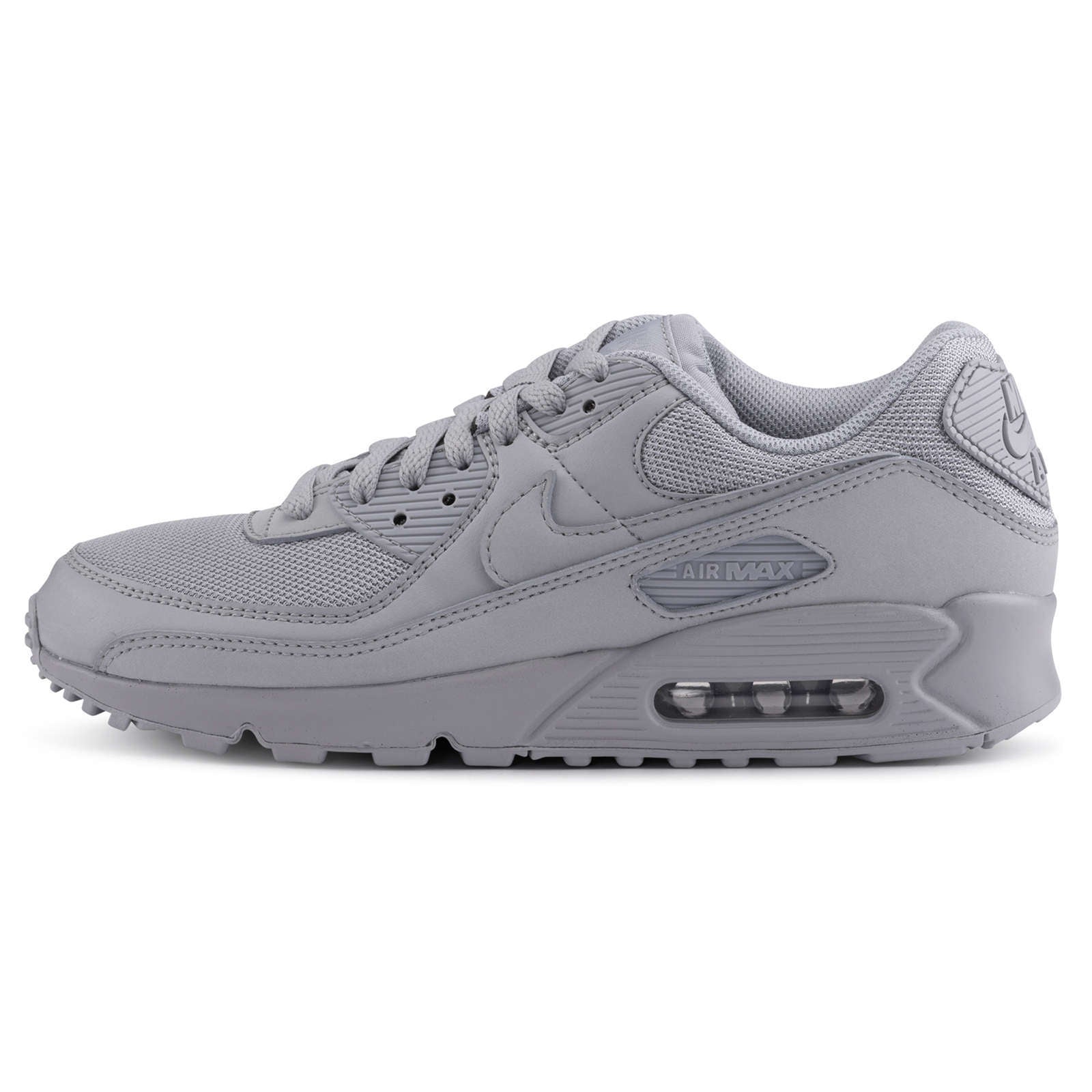 Nike Air Max 90 Textile Leather Men's Low-Top Trainers#color_wolf grey