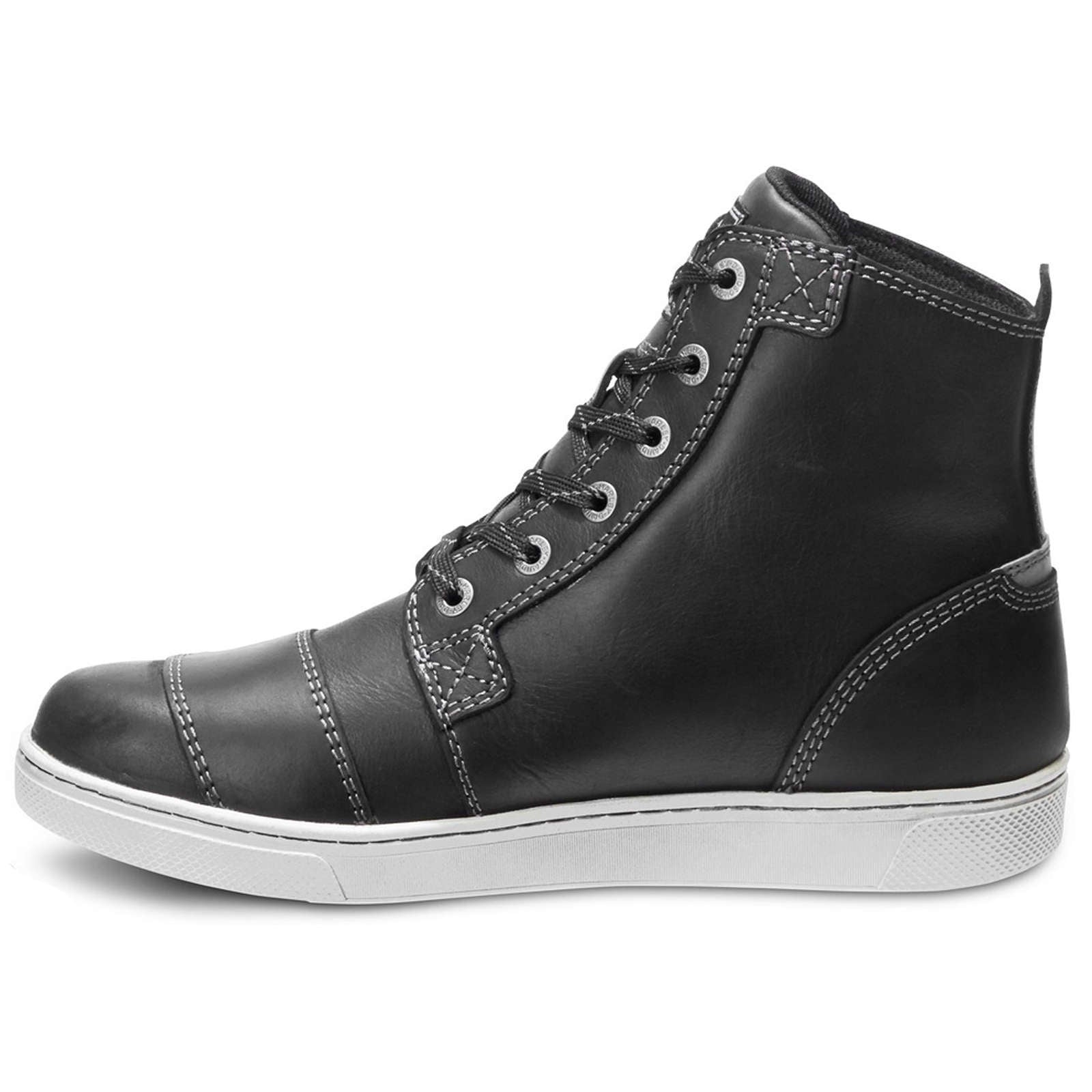 Harley Davidson Steinman Waterproof Full Grain Leather Men's High-Top Trainers#color_black