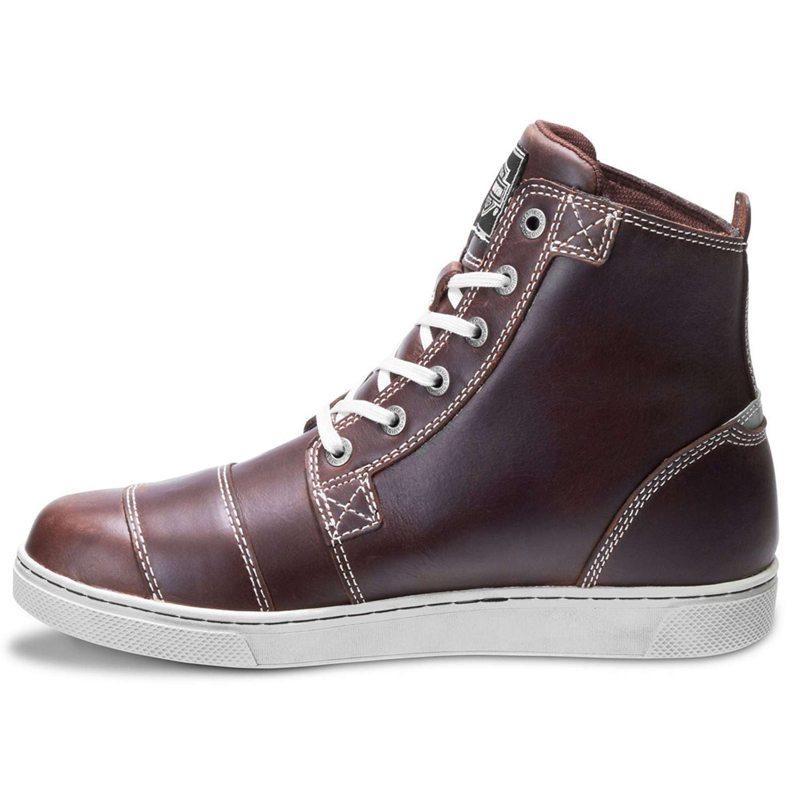 Harley Davidson Steinman Waterproof Full Grain Leather Men's High-Top Trainers#color_brown