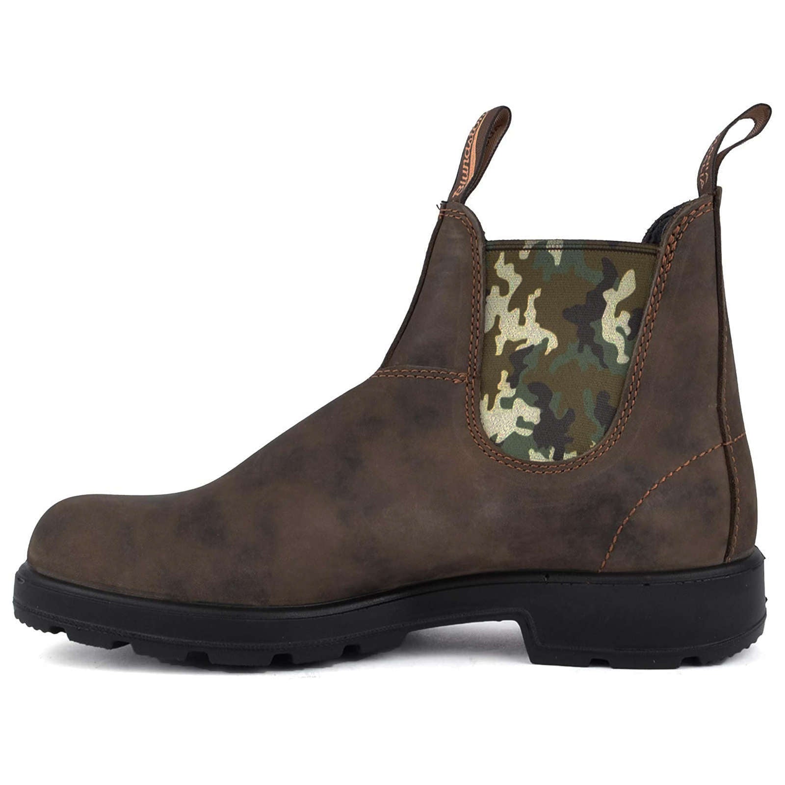 Blundstone 1612 Water-Resistant Leather Unisex Chelsea Boots#color_rustic brown camo