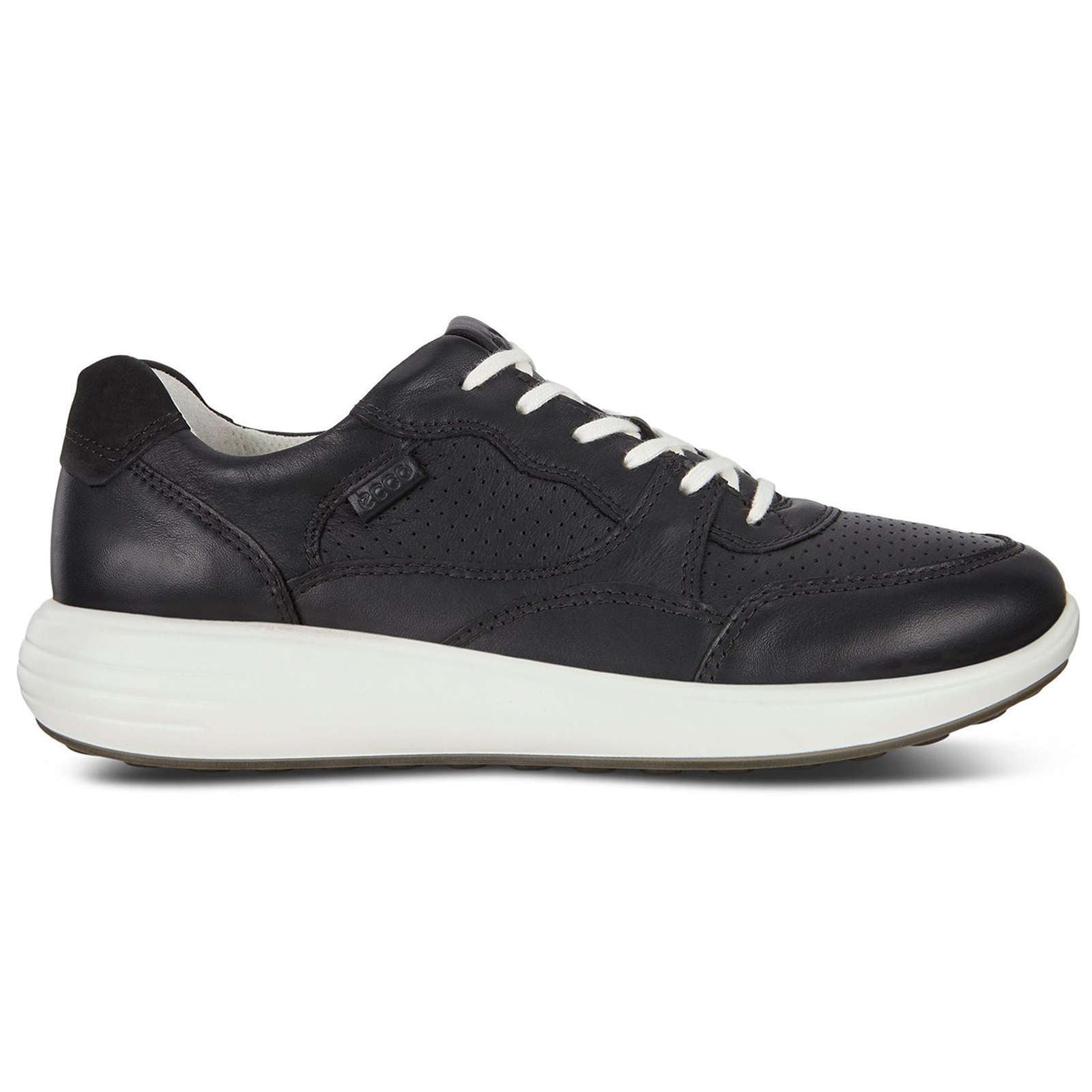 Ecco Soft 7 Runner Leather Womens Trainers#color_black