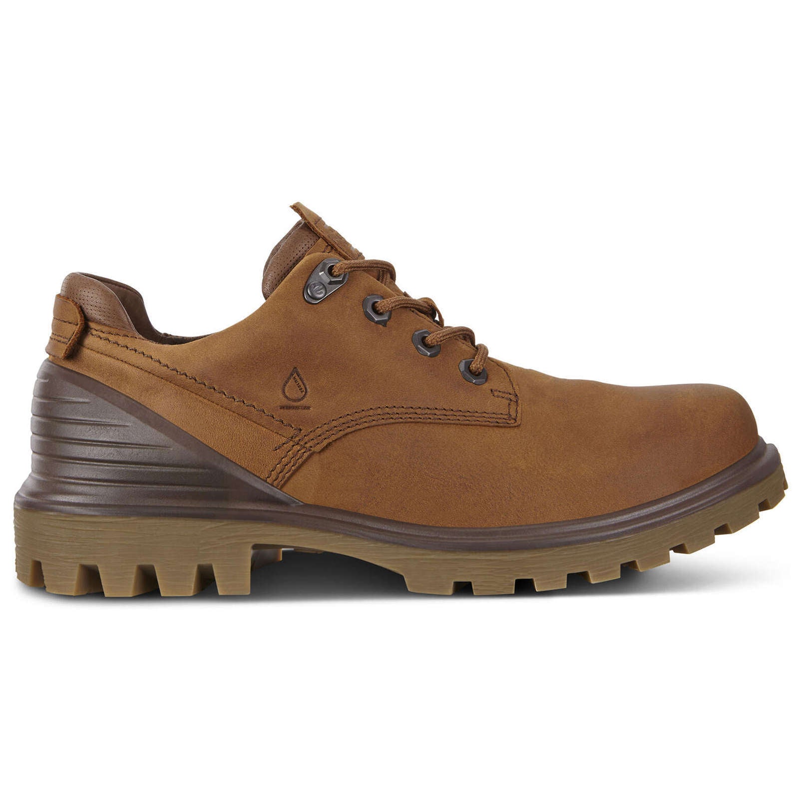 Ecco Tredtray Nubuck Mens Shoes#color_amber cocoa brown