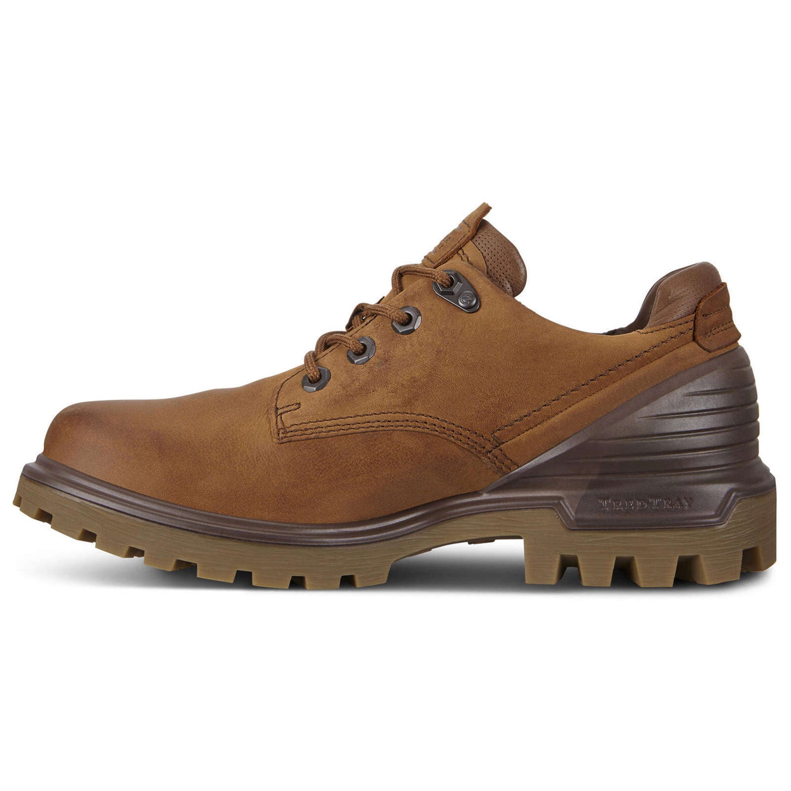 Ecco Tredtray Nubuck Mens Shoes#color_amber cocoa brown