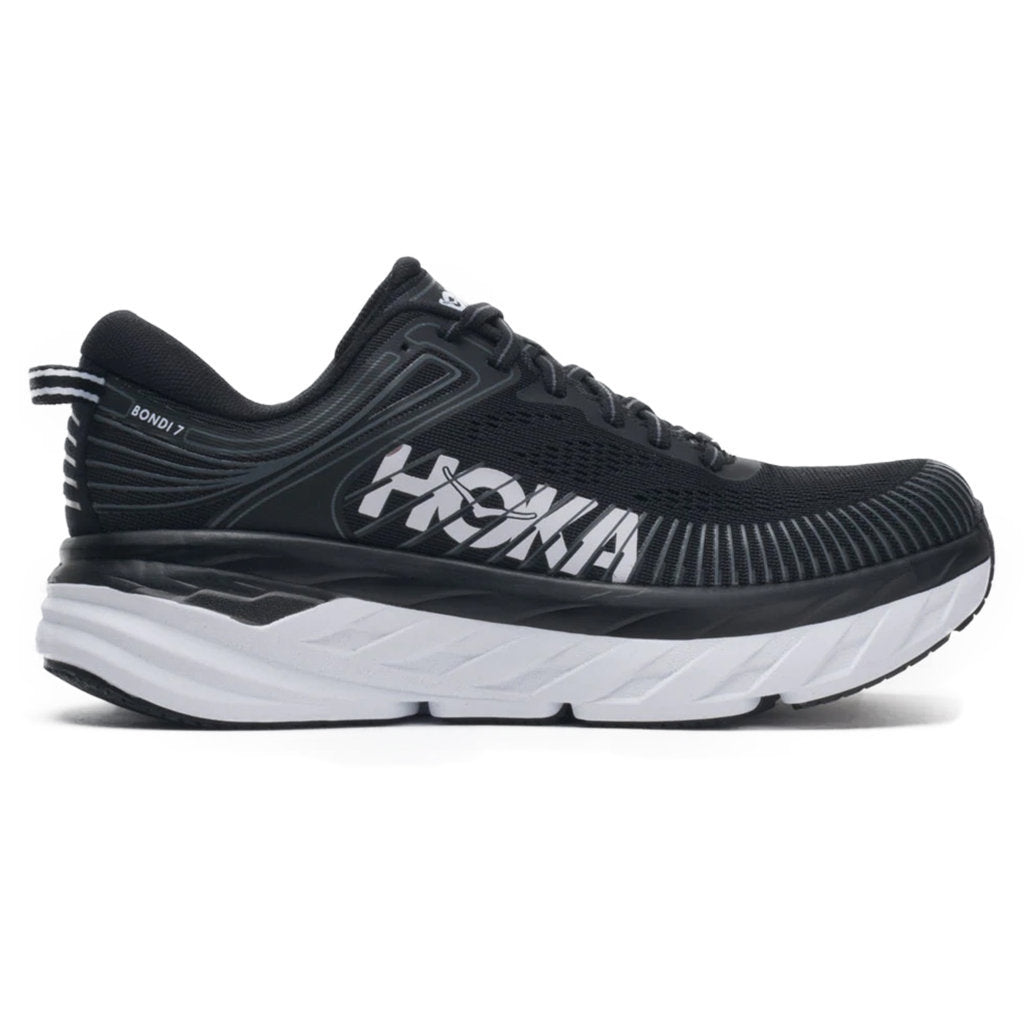 Hoka One One Bondi 7 Mesh Men's Low-Top Road Running Trainers#color_black white