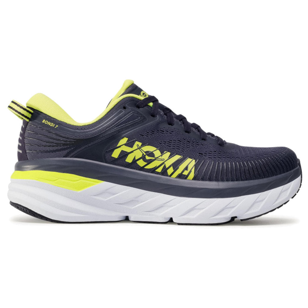 Hoka One One Bondi 7 Mesh Men's Low-Top Road Running Trainers#color_odyssey grey deep well