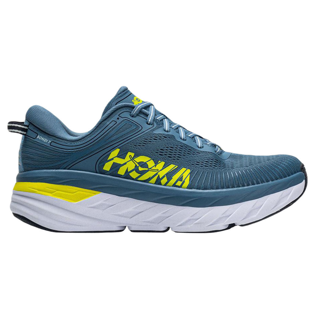 Hoka One One Bondi 7 Mesh Men's Low-Top Road Running Trainers#color_provincial blue citrus