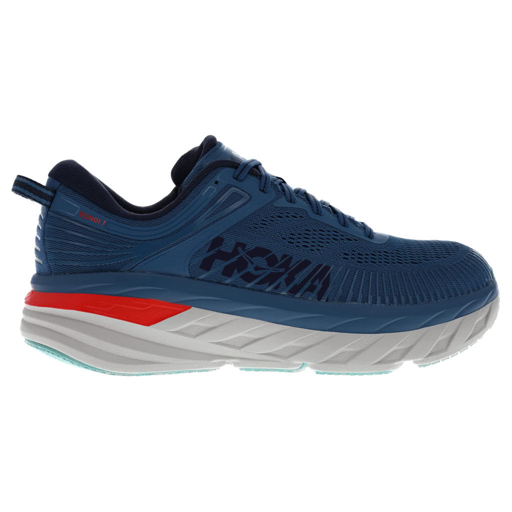 Hoka One One Bondi 7 Mesh Men's Low-Top Road Running Trainers#color_real teal outer space