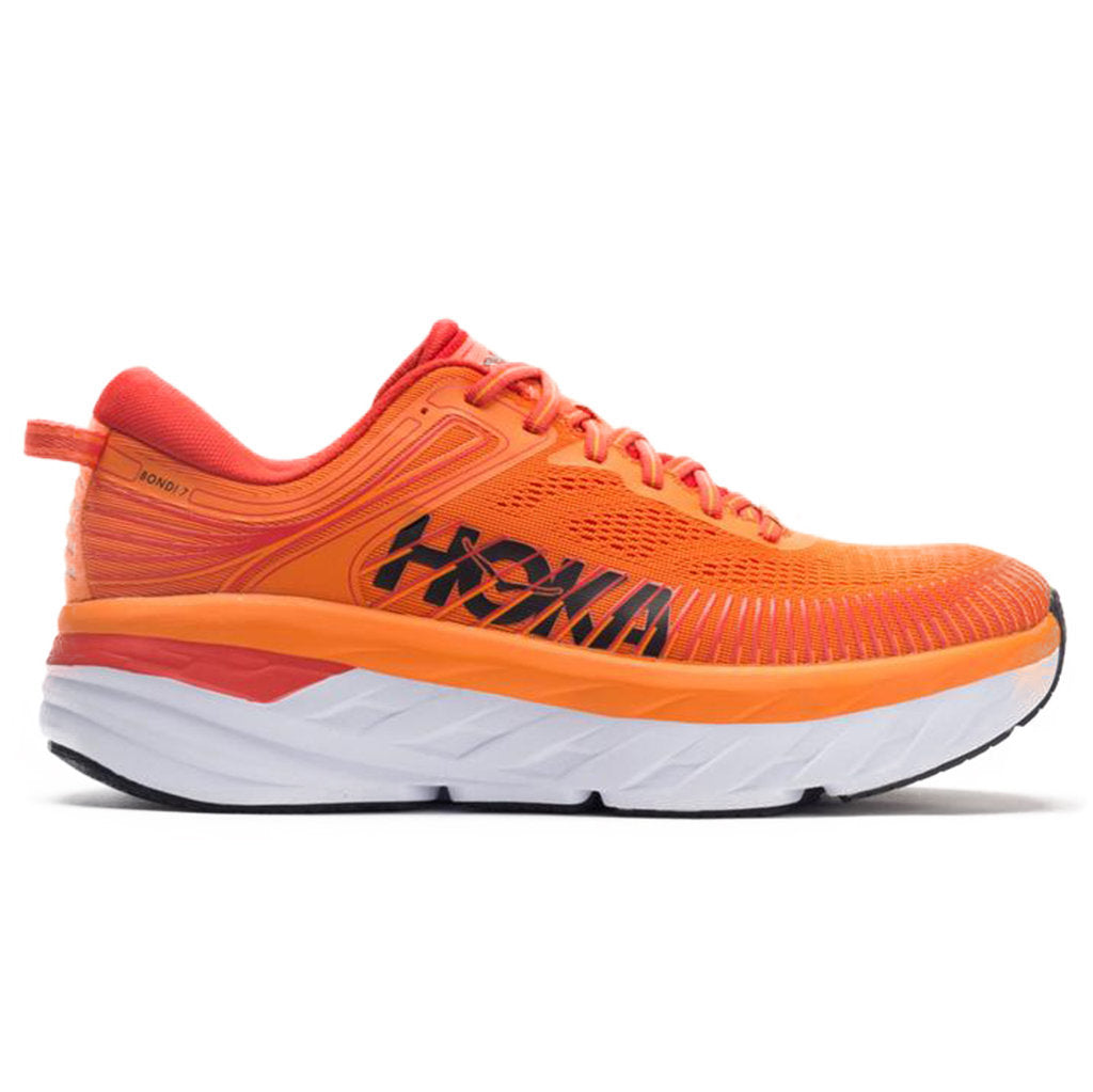 Hoka One One Bondi 7 Mesh Men's Low-Top Road Running Trainers#color_persimmon orange fiesta