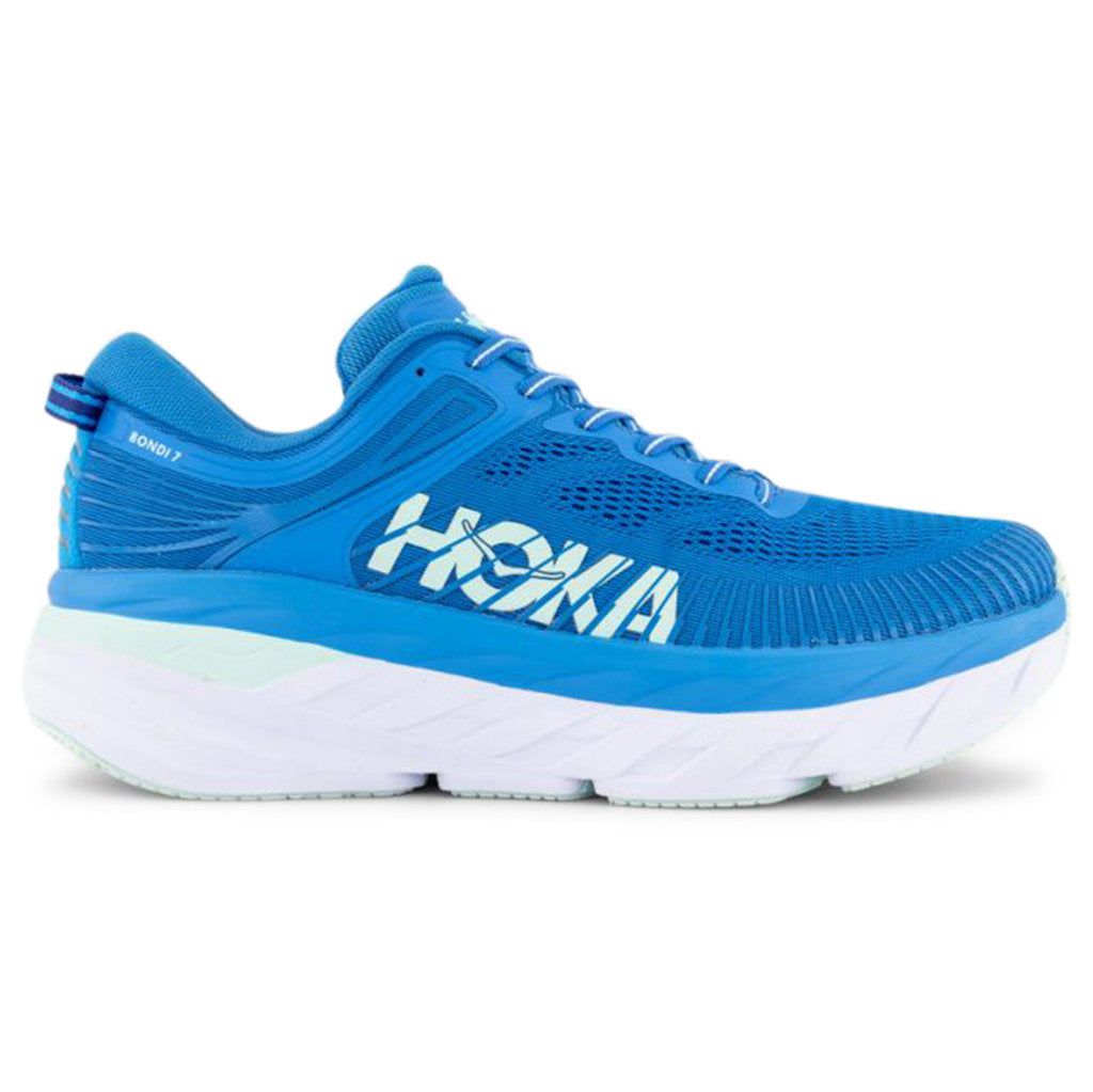 Hoka Bondi 7 Mesh Men's Running Shoes#color_ibiza blue blue glass