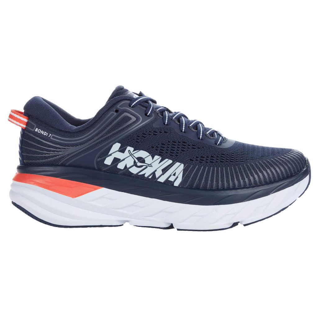 Hoka One One Bondi 7 Mesh Women's Low-Top Road Running Trainers#color_black irish ballad blue