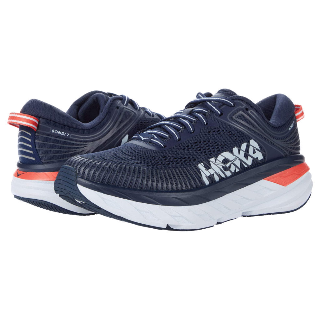 Hoka One One Bondi 7 Mesh Women's Low-Top Road Running Trainers#color_black irish ballad blue