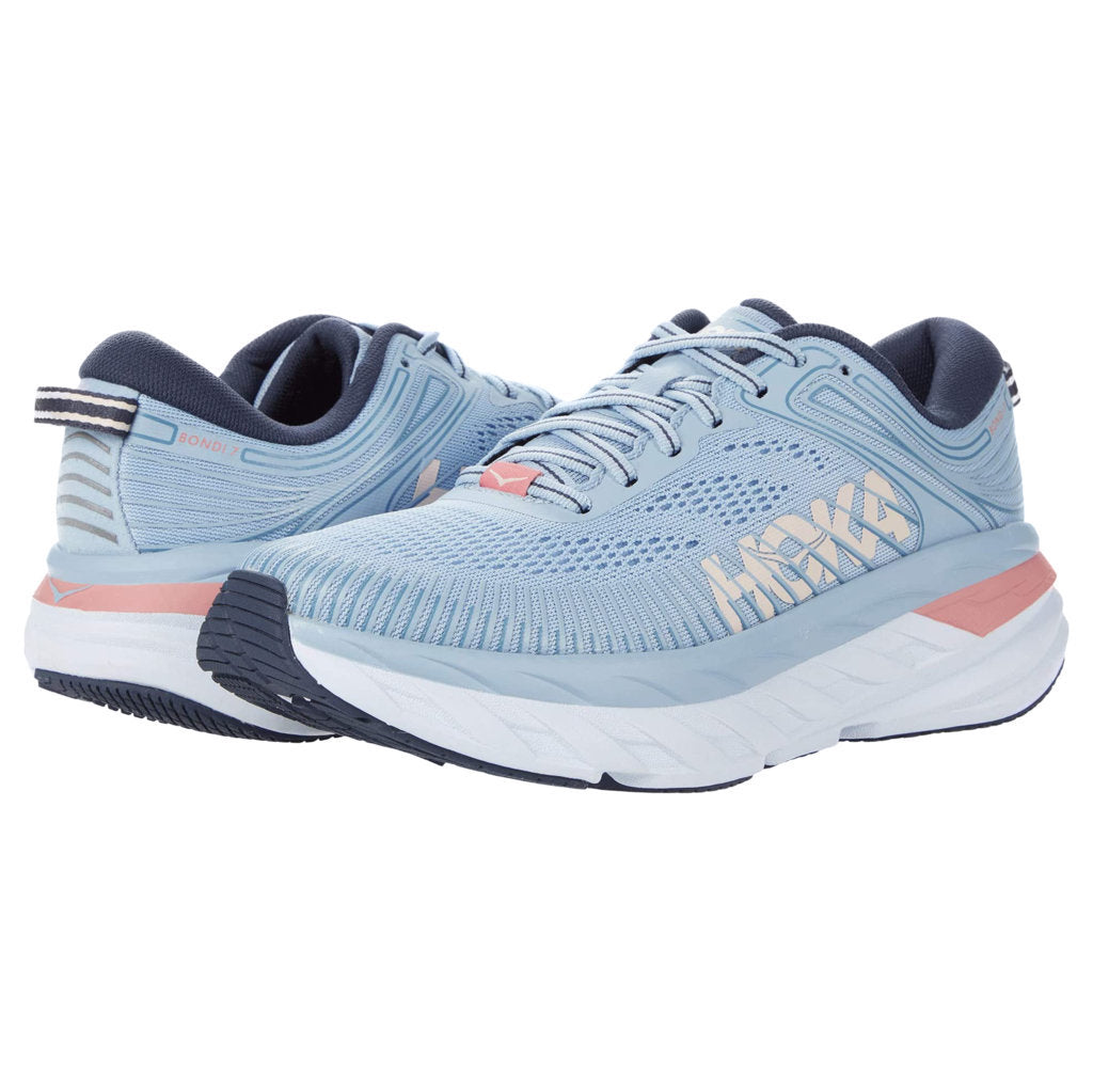 Hoka One One Bondi 7 Mesh Women's Low-Top Road Running Trainers#color_blue fog ombre blue