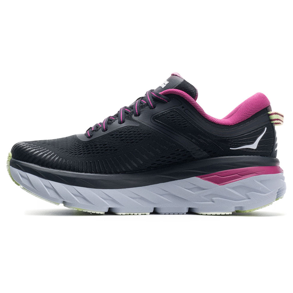 Hoka One One Bondi 7 Mesh Women's Low-Top Road Running Trainers#color_blue graphite festival fuchsia