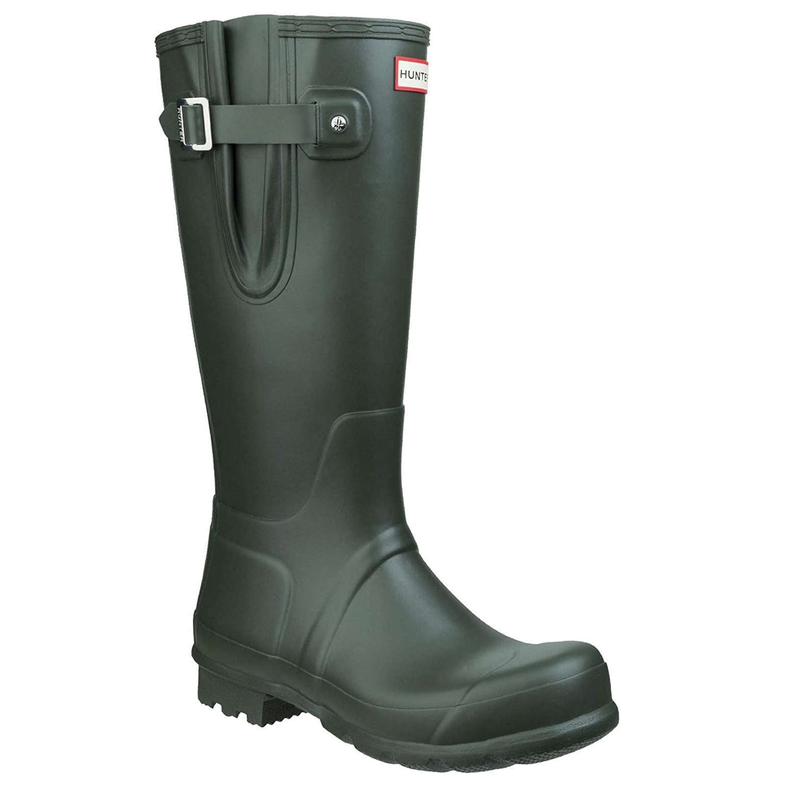 Hunter Original Side Adjustable Rubber Men's Tall Wellington Boots#color_dark olive