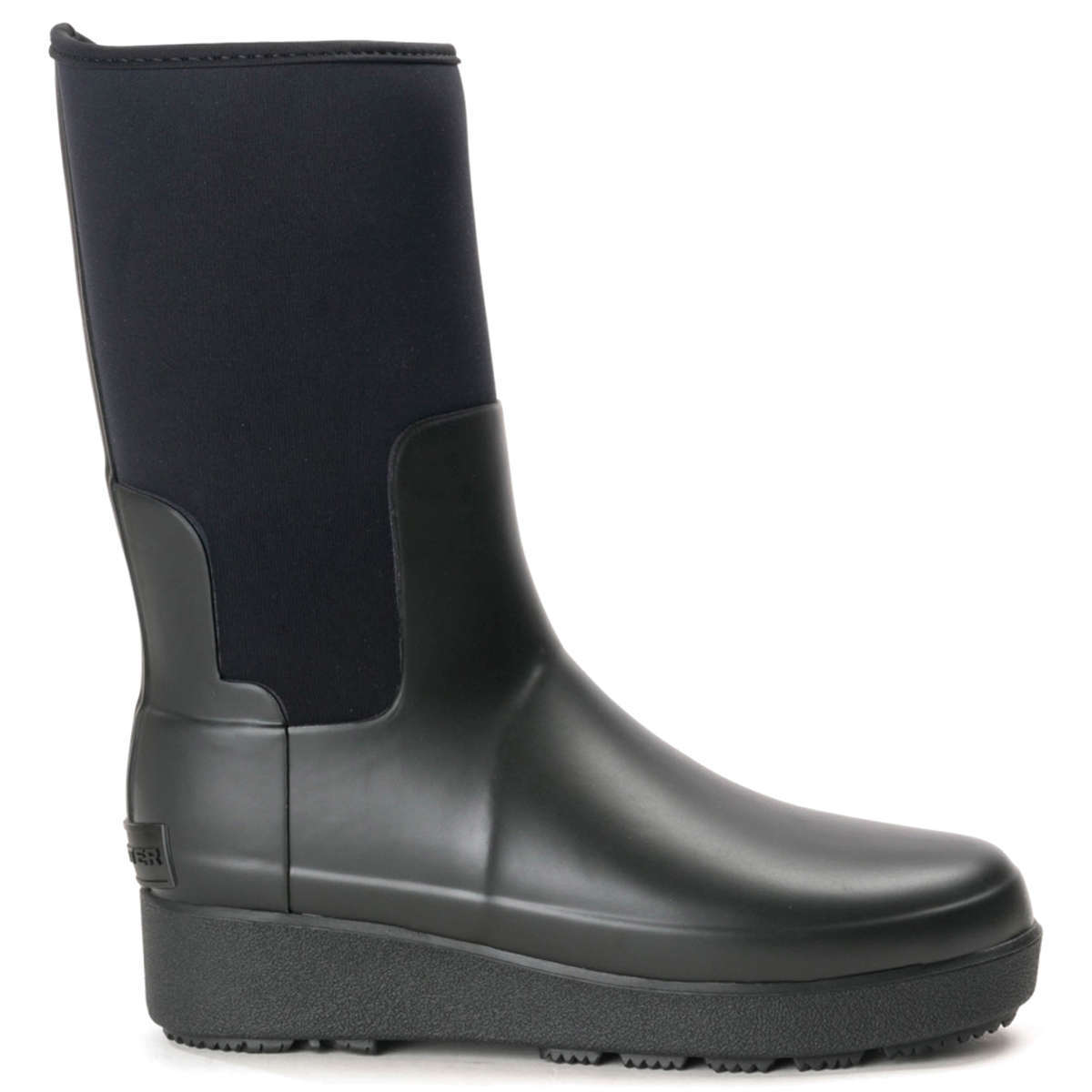 Hunter Refined Creeper Neo Rubber Women's Short Wellington Boots#color_black