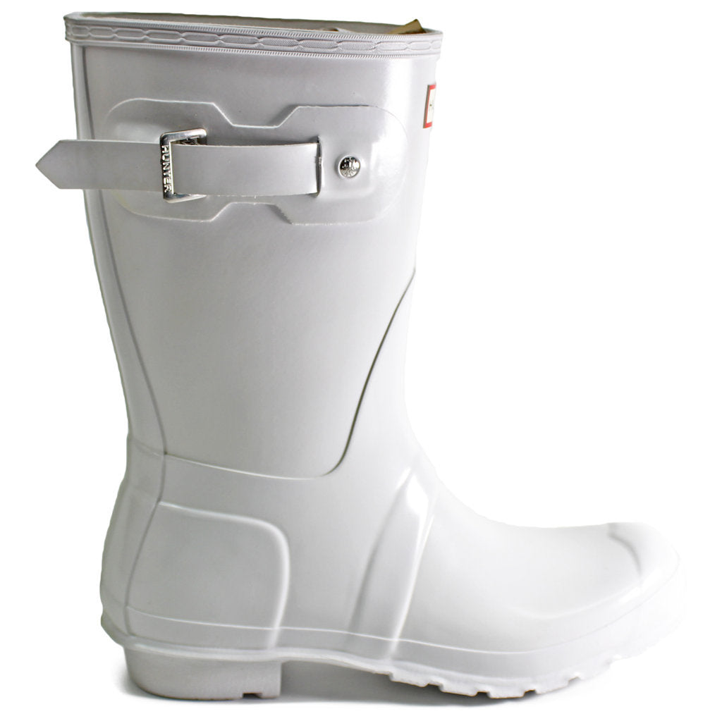 Hunter Original Gloss Rubber Women's Short Wellington Boots#color_white