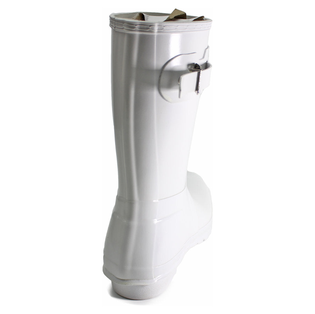 Hunter Original Gloss Rubber Women's Short Wellington Boots#color_white