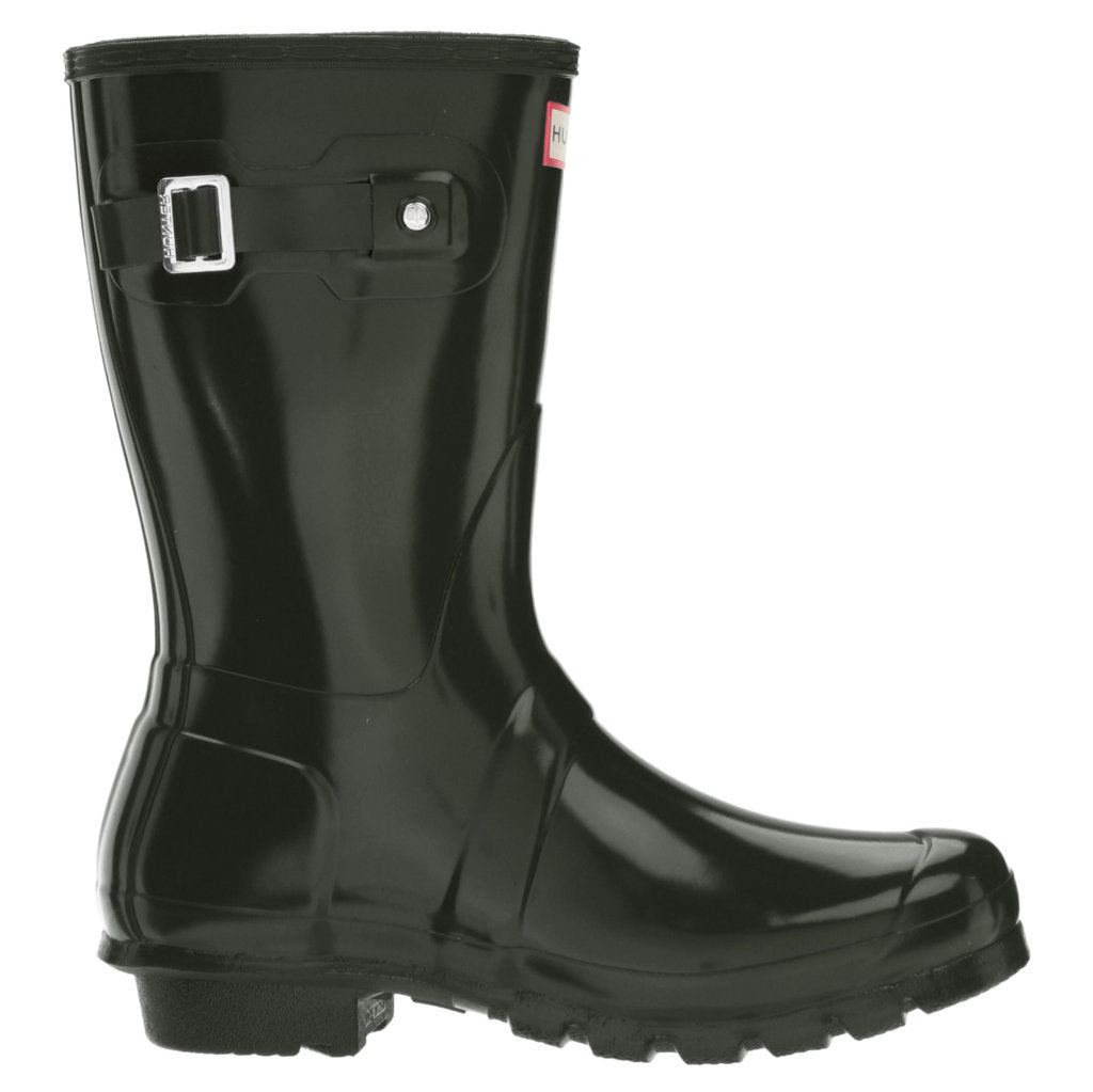 Hunter Original Gloss Rubber Women's Short Wellington Boots#color_dark olive