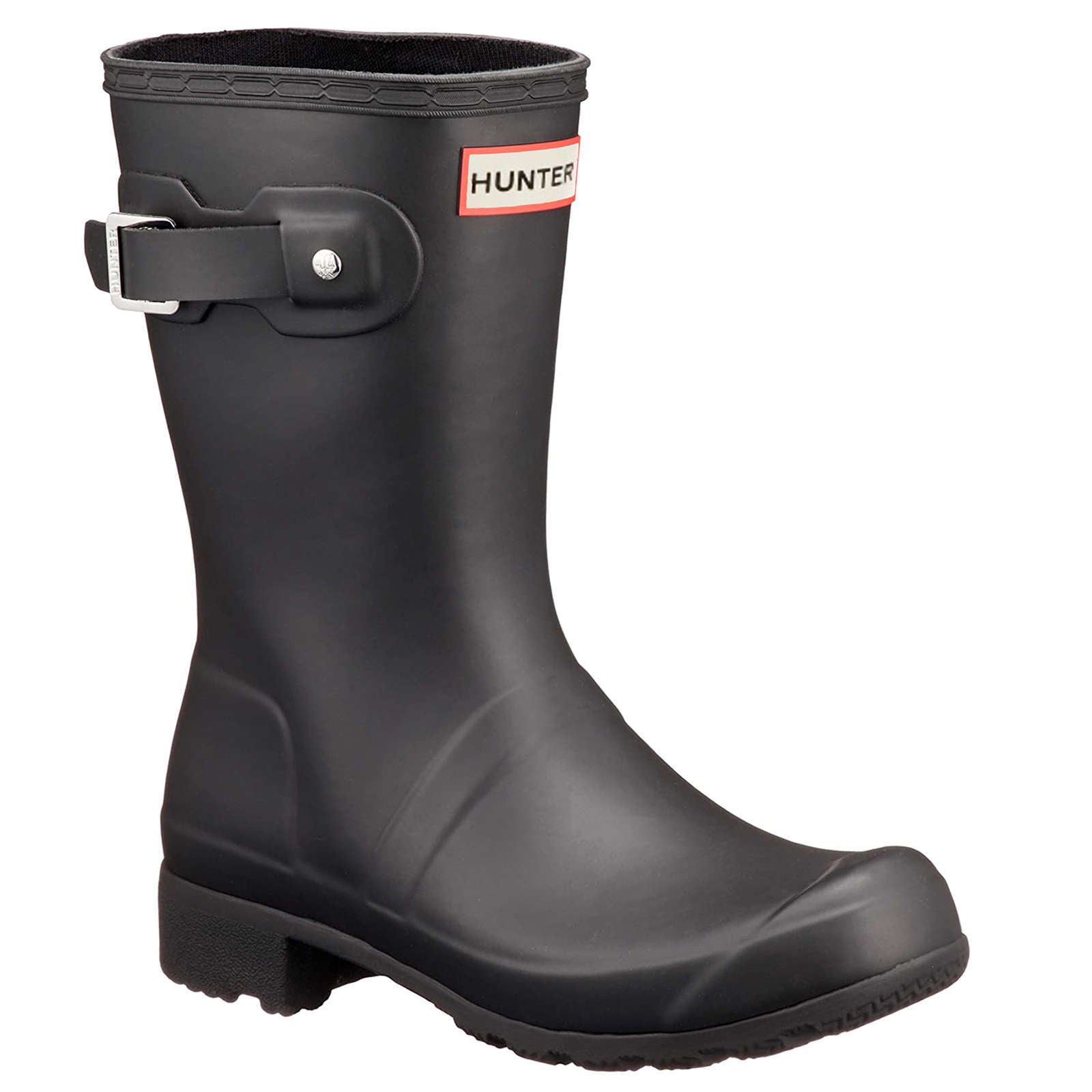 Hunter Original Tour Foldable Rubber Women's Short Wellington Boots#color_black