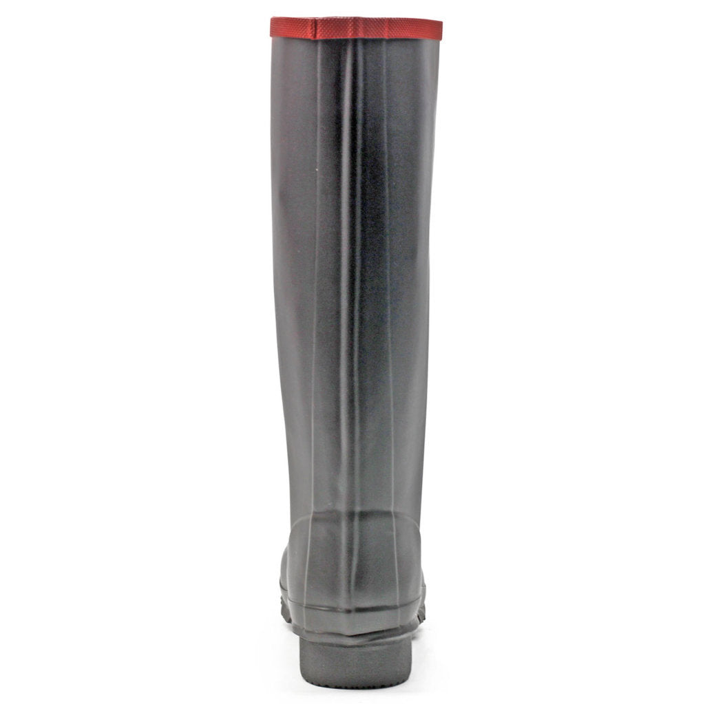 Hunter Argyll Full Knee Rubber Unisex Tall Wellington Boots#color_black