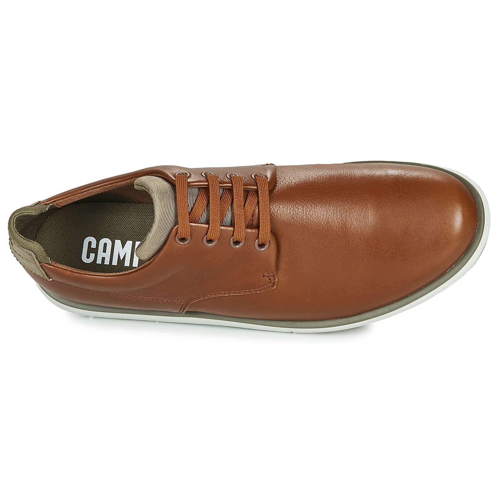 Camper Smith Calfskin Leather Textile Men's Shoes#color_brown