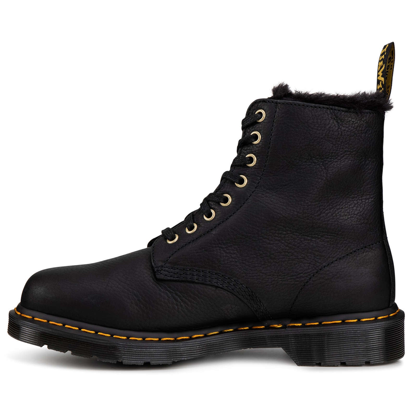 Dr. Martens 1460 Pascal Fur-lined Ambassador Leather Unisex Ankle Boots#color_black