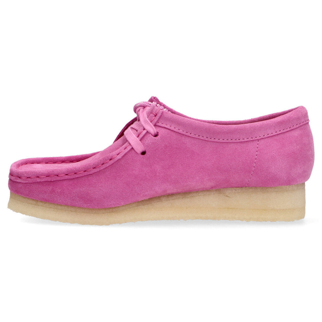 Clarks Originals Wallabee Suede Leather Womens Shoes#color_pink