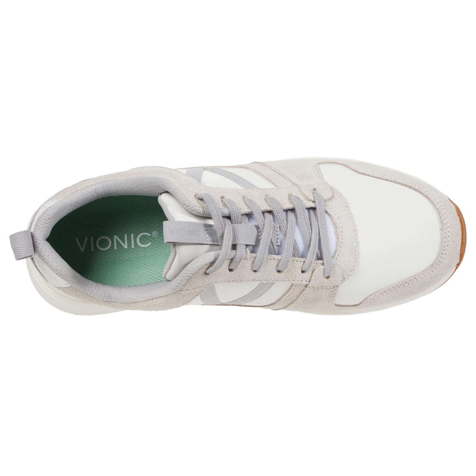 Vionic Curran Rechelle Leather Suede Womens Trainers#color_white