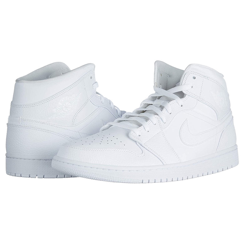 Jordan Air Jordan 1 Mid Leather Mens Trainers#color_white