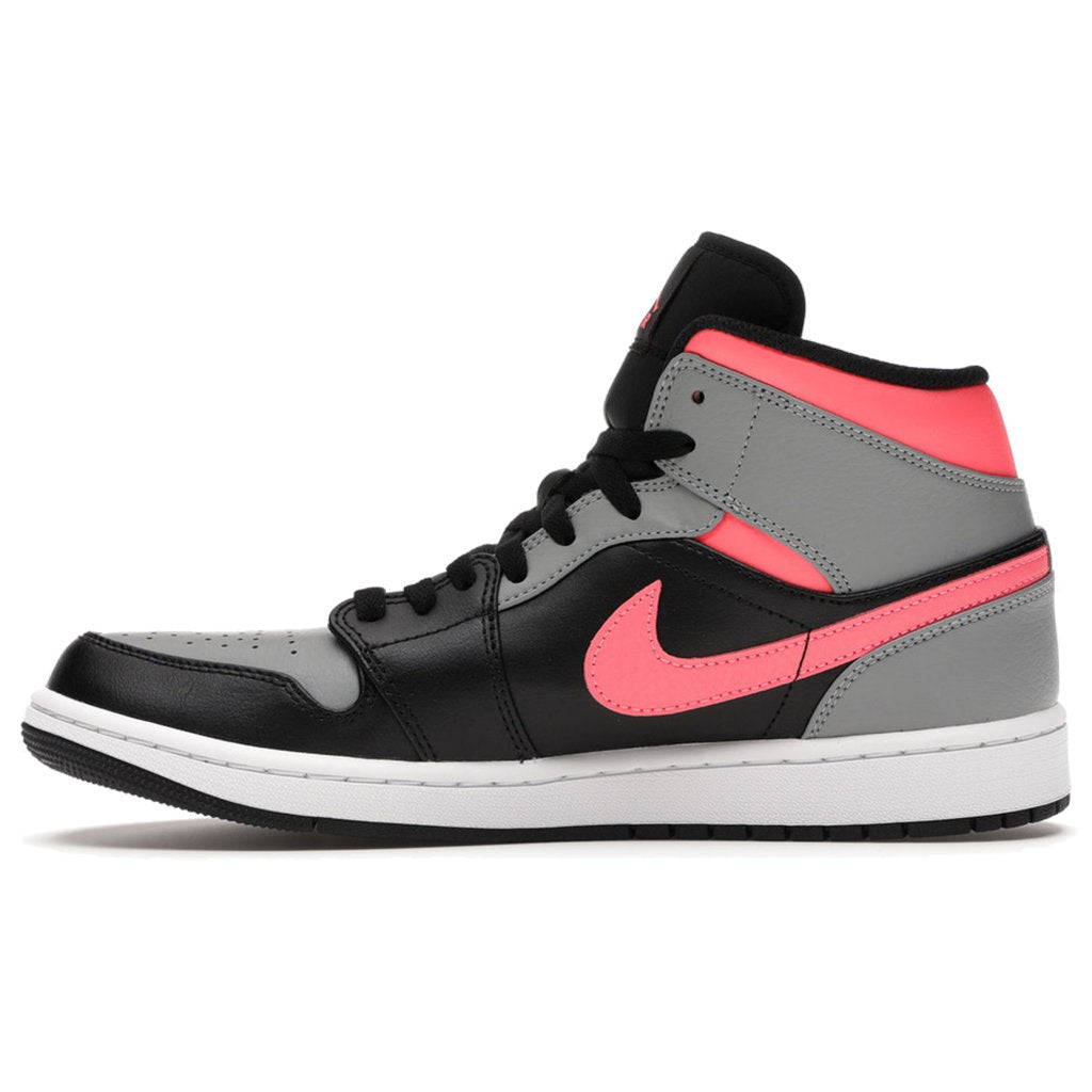 Jordan Air Jordan 1 Mid Leather Mens Trainers#color_hot punch white