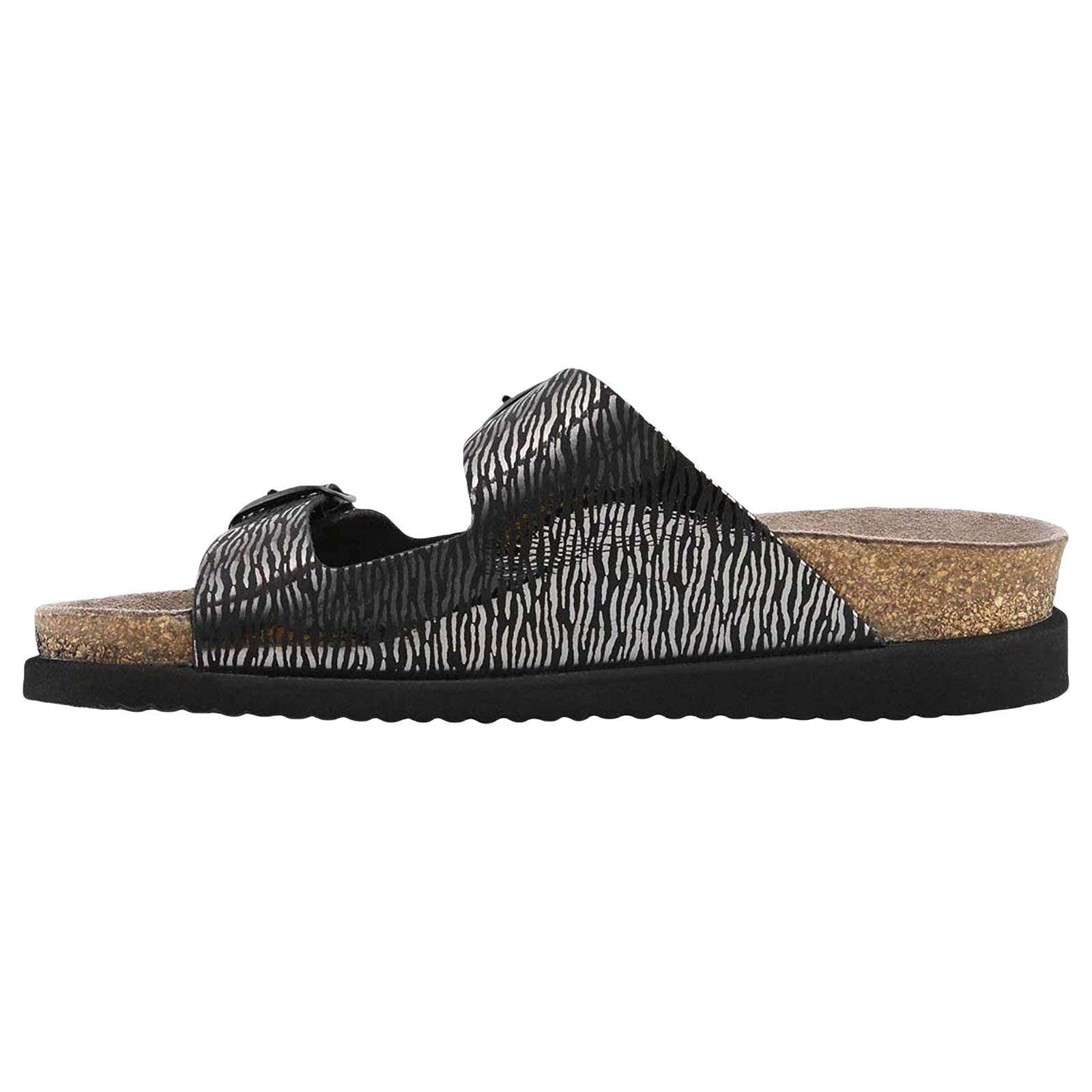 Mephisto Harmony Patent Leather Womens Sandals#color_black zebra