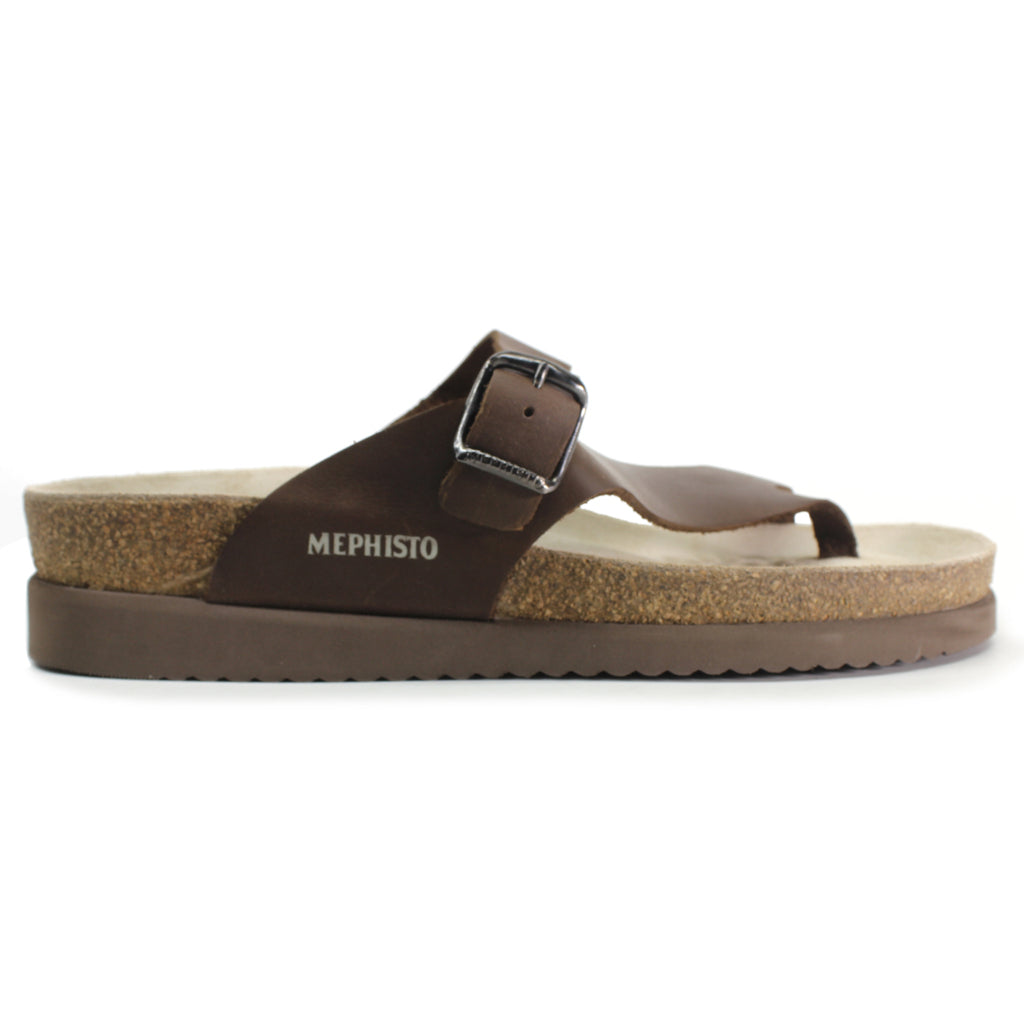 Mephisto Helen Leather Womens Sandals#color_dark brown