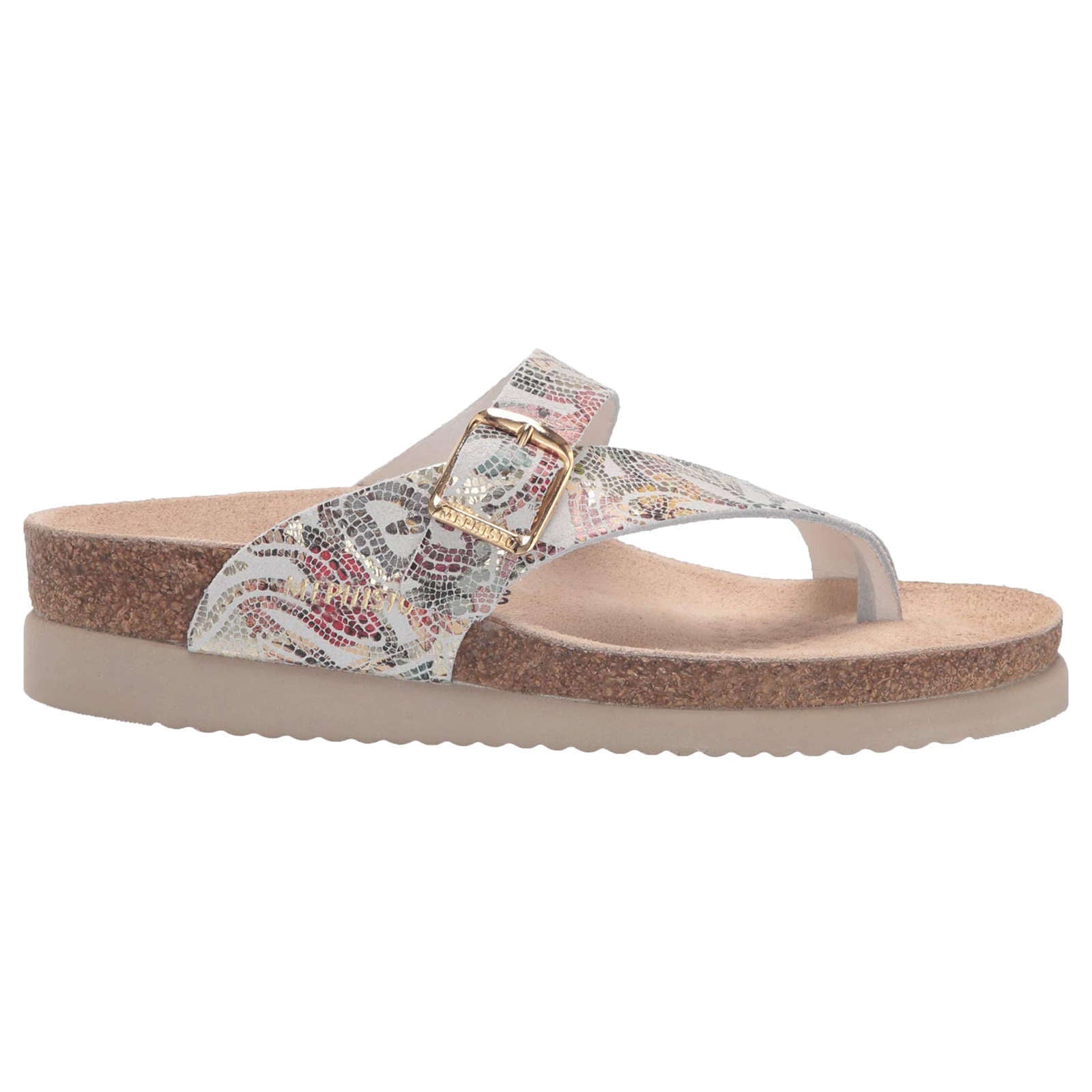 Mephisto Helen Printed Leather Womens Sandals#color_multicoloured pompei