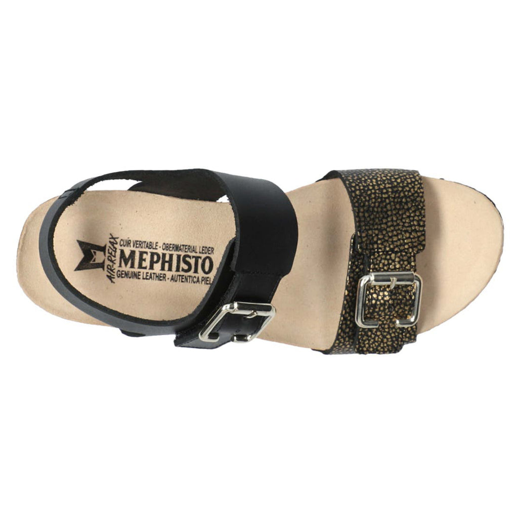 Mephisto Lissandra Smooth Printed Leather Womens Sandals#color_black