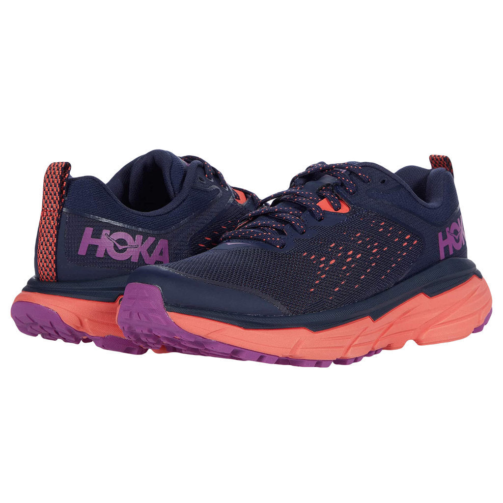 Hoka One One Challenger ATR 6 Synthetic Textile Women's Low-Top Trainers#color_black iris hot coral