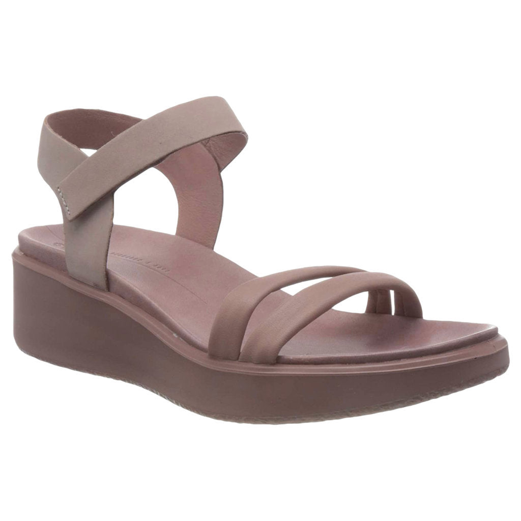 Ecco Flowt Wedge LX Leather Womens Sandals#color_wood rose