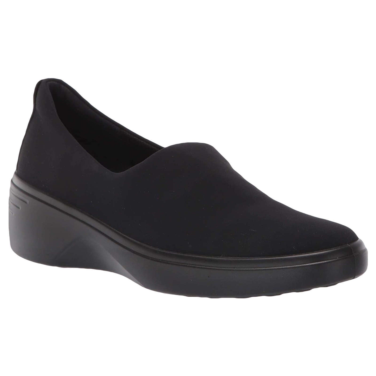 Ecco Soft 7 Wedge Textile Womens Shoes#color_black