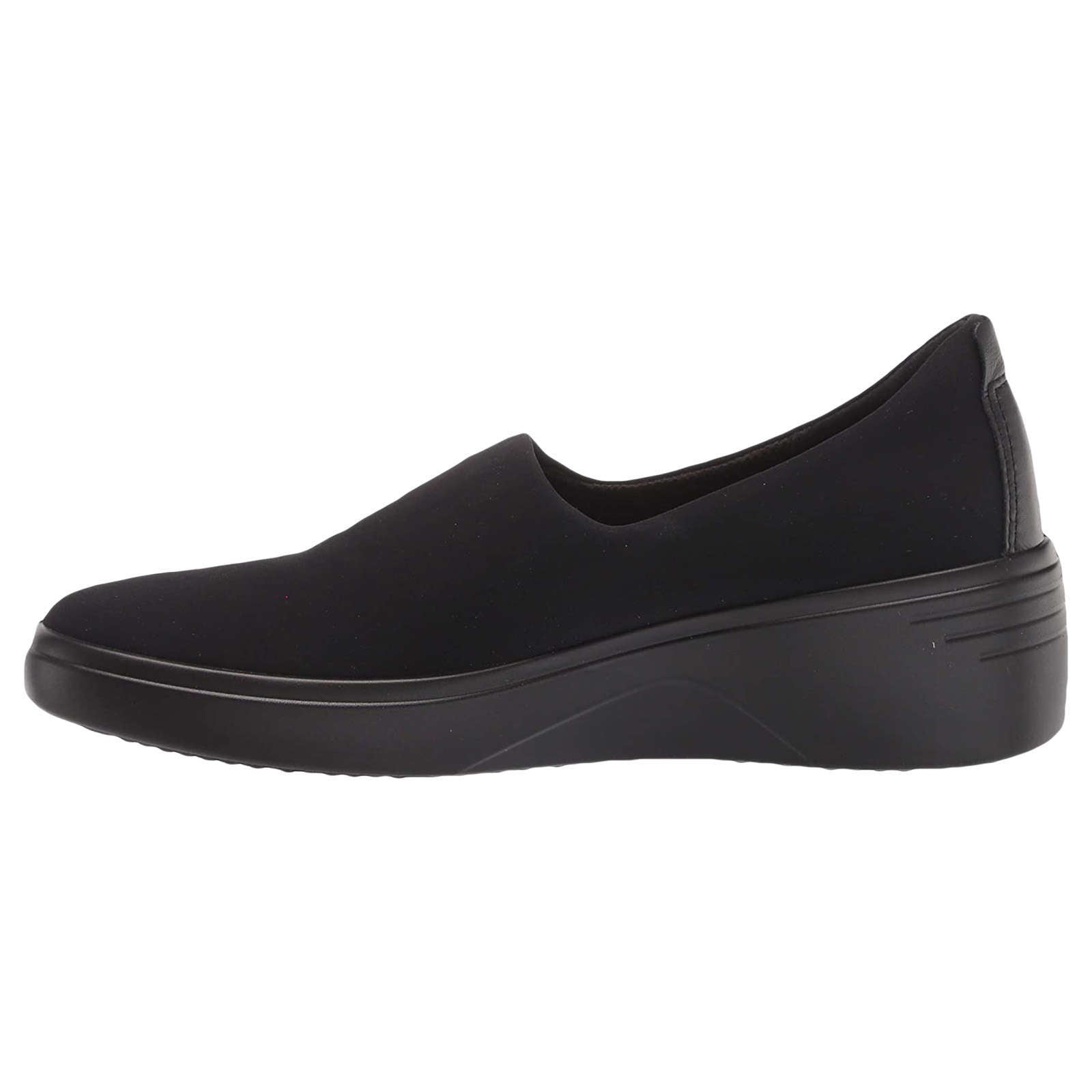 Ecco Soft 7 Wedge Textile Womens Shoes#color_black