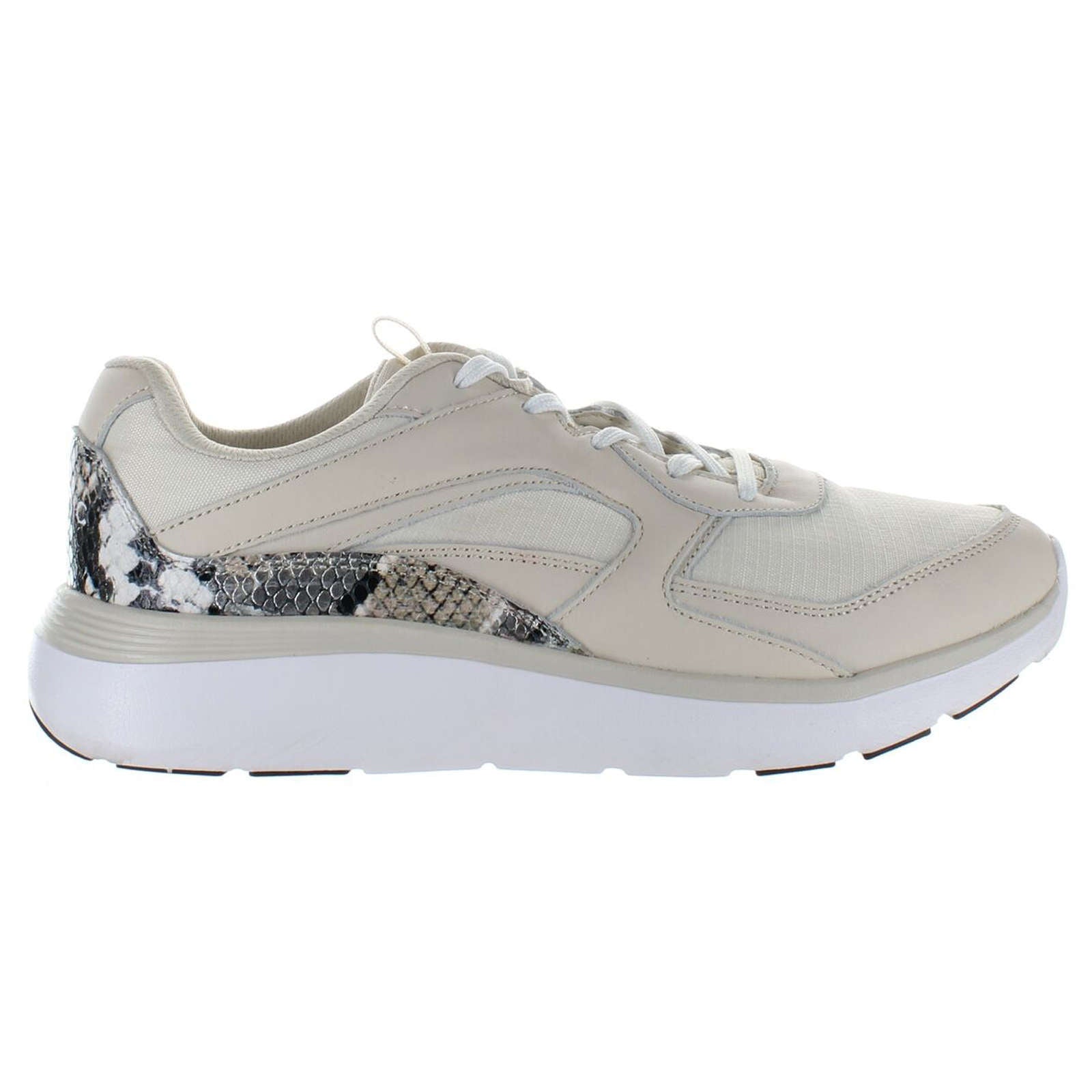 Vionic Delmar Adela Met Leather Textile Womens Trainers#color_cream