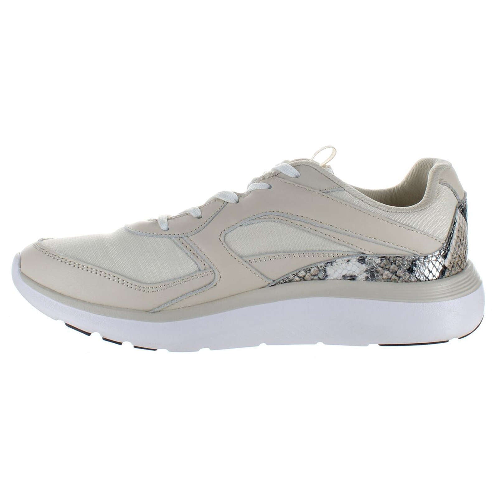 Vionic Delmar Adela Met Leather Textile Womens Trainers#color_cream