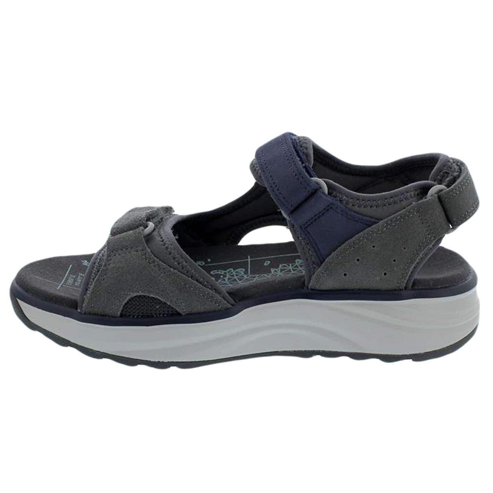 Joya Komodo Velour Leather & Textile Women's Wide Sandals#color_grey blue