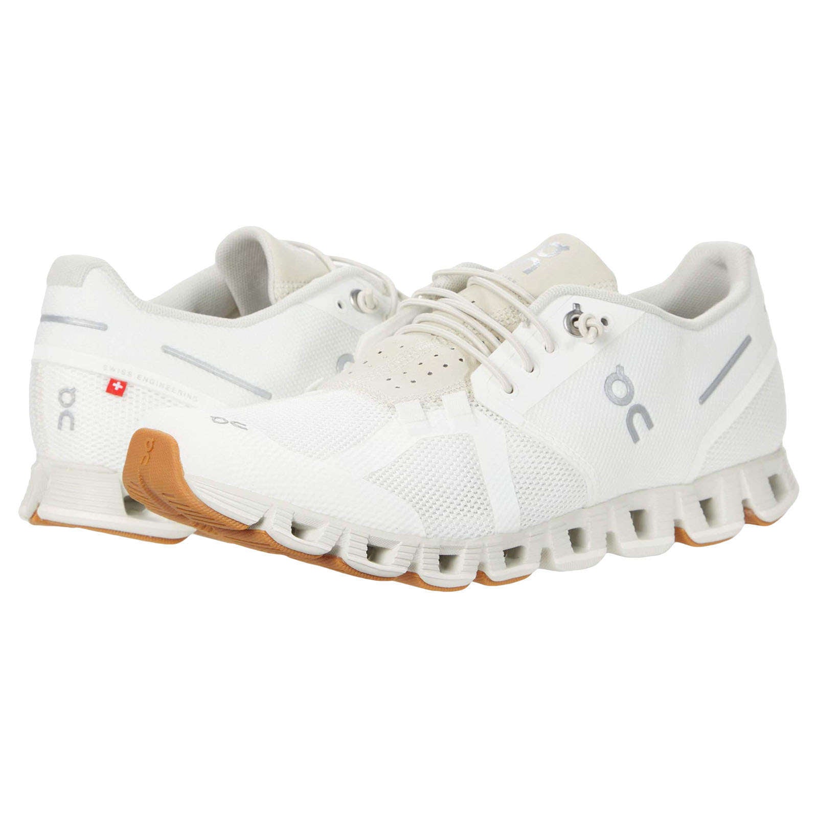 On Running Cloud Mesh Women's Low-Top Trainers#color_white sand