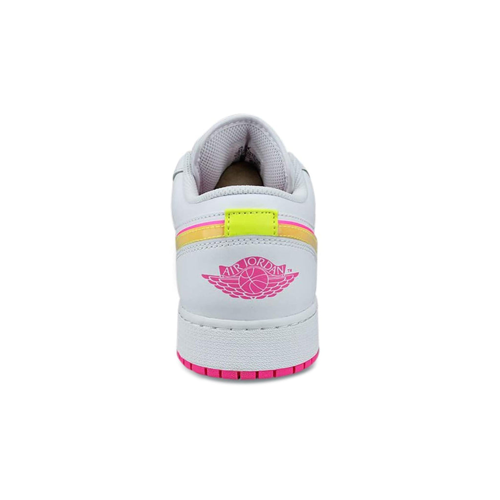 Jordan Air Jordan 1 Low Edge Leather Youth Trainers#color_white lemon venom pink