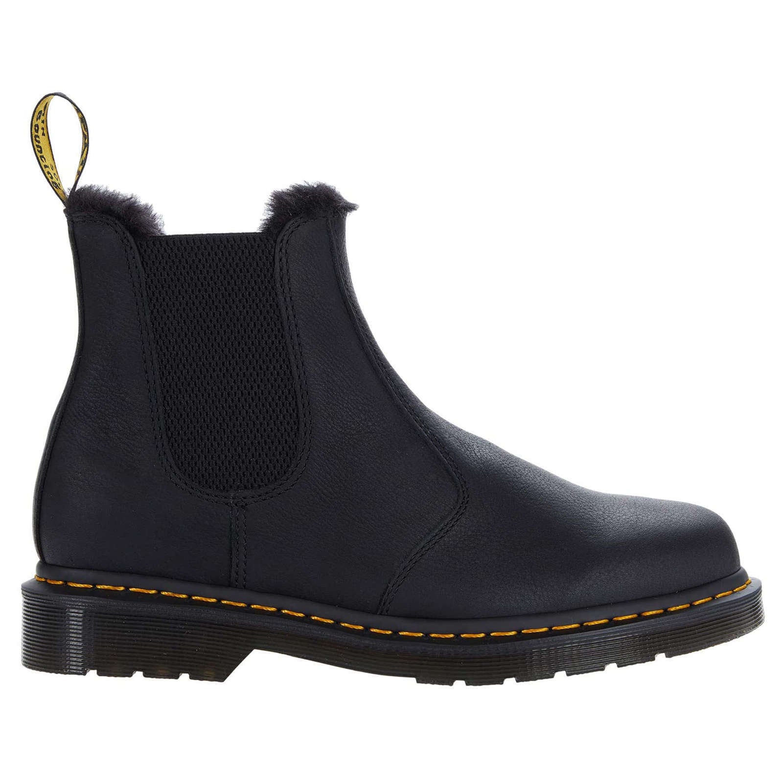 Dr. Martens 2976 Fur-Lined Ambassador Leather Unisex Chelsea Boots#color_black