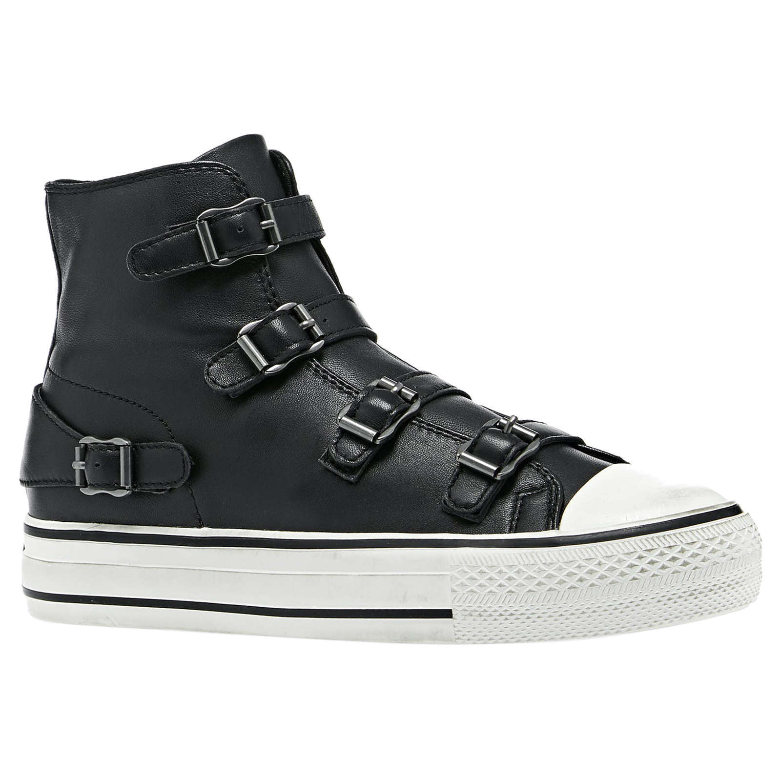 Ash Virgin 132212 Leather Women's High-Top Trainers#color_black