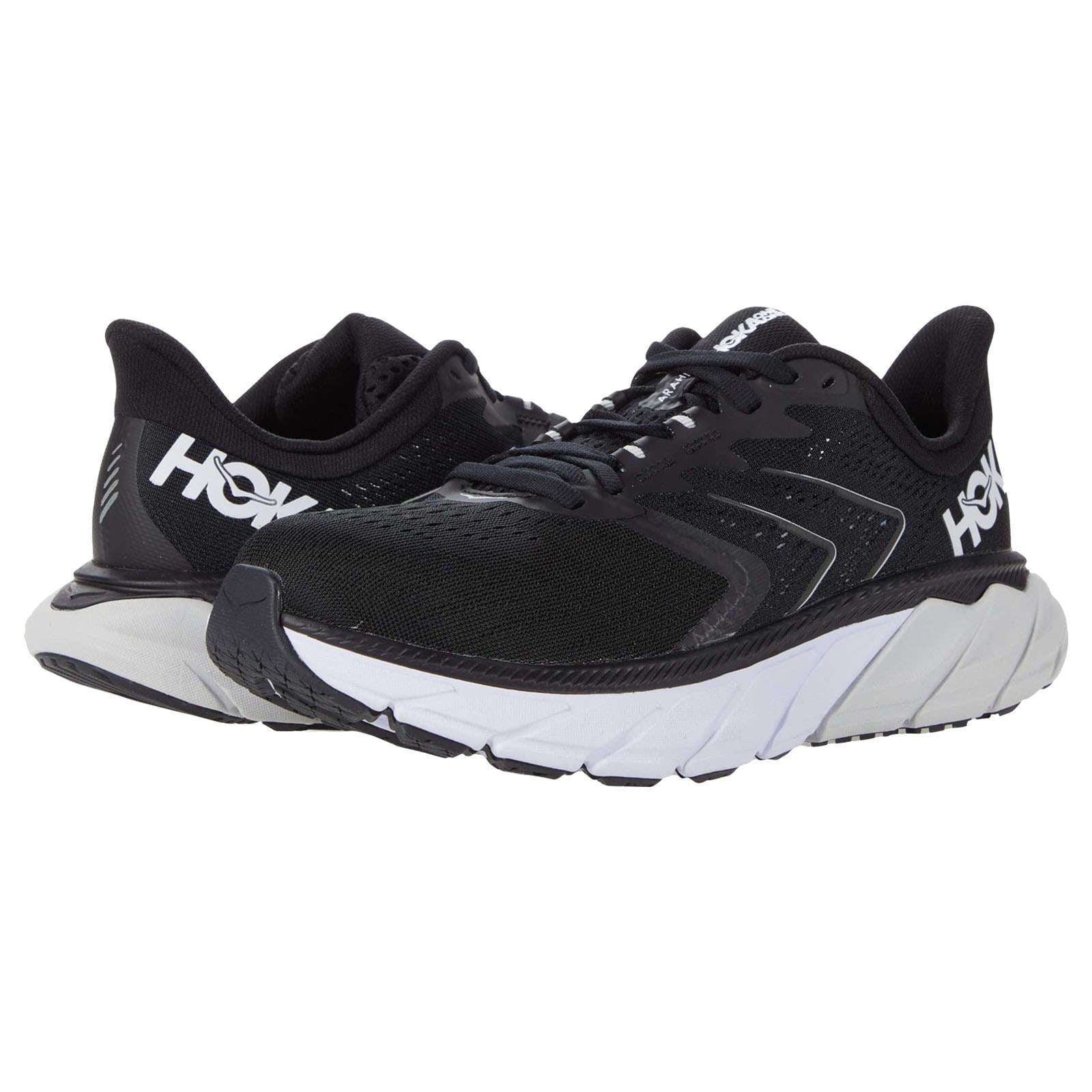 Hoka One One Arahi 5 Synthetic Textile Women's Low-Top Road Running Trainers#color_black white